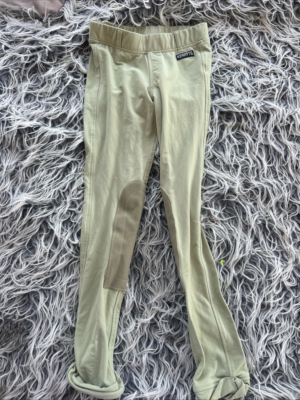 Kerrits Kids Performance Knee Patch Tight green sz large Equestrian. Excellent